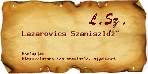 Lazarovics Szaniszló névjegykártya